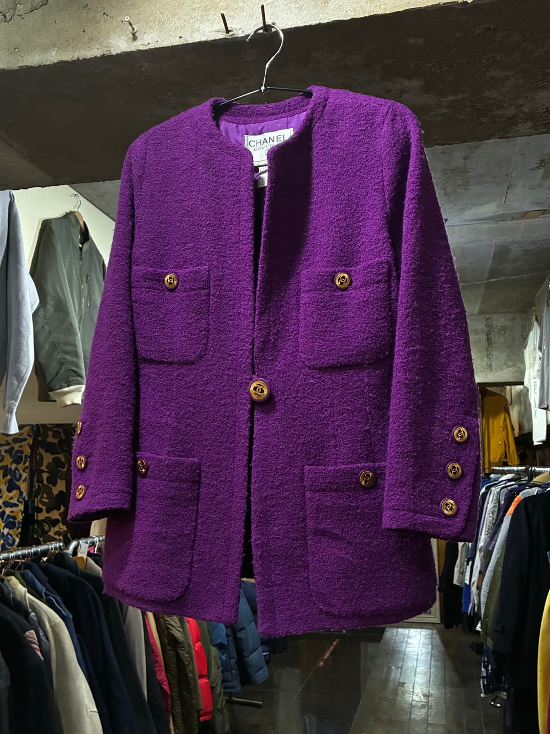 00s CHANEL 빈티지 샤넬 퍼플 트위드 자켓 상품이미지1
