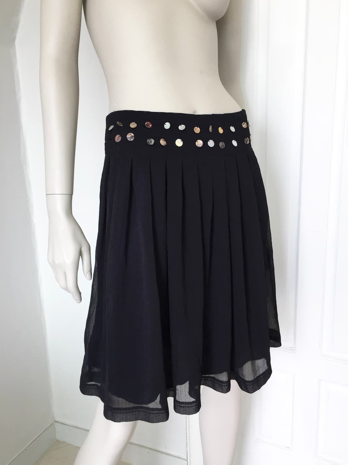 Paris Brand Shell button Pleats skirt 상품이미지1
