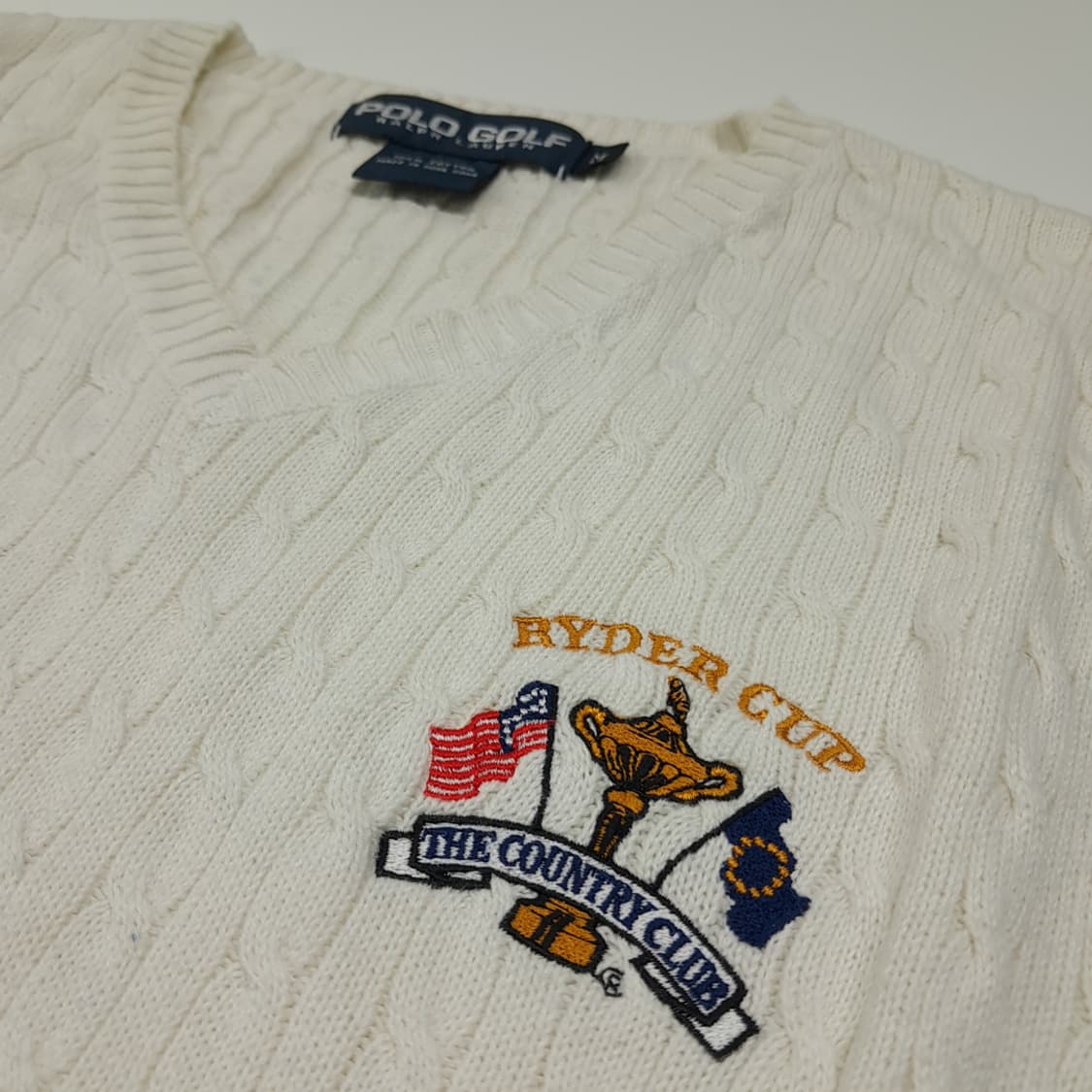 CL158 M 폴로골프 자수패치 케이블 니트조끼 상품이미지4