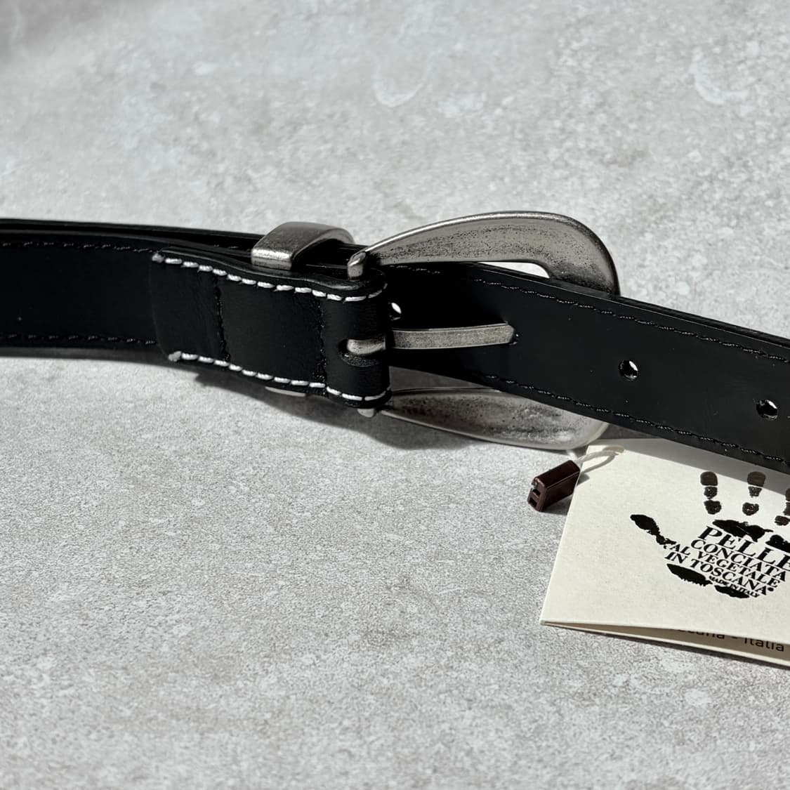 Oribell 이탈리아 베라펠레 인증 가죽 스티치 클래식 웨스턴 벨트 상품이미지7