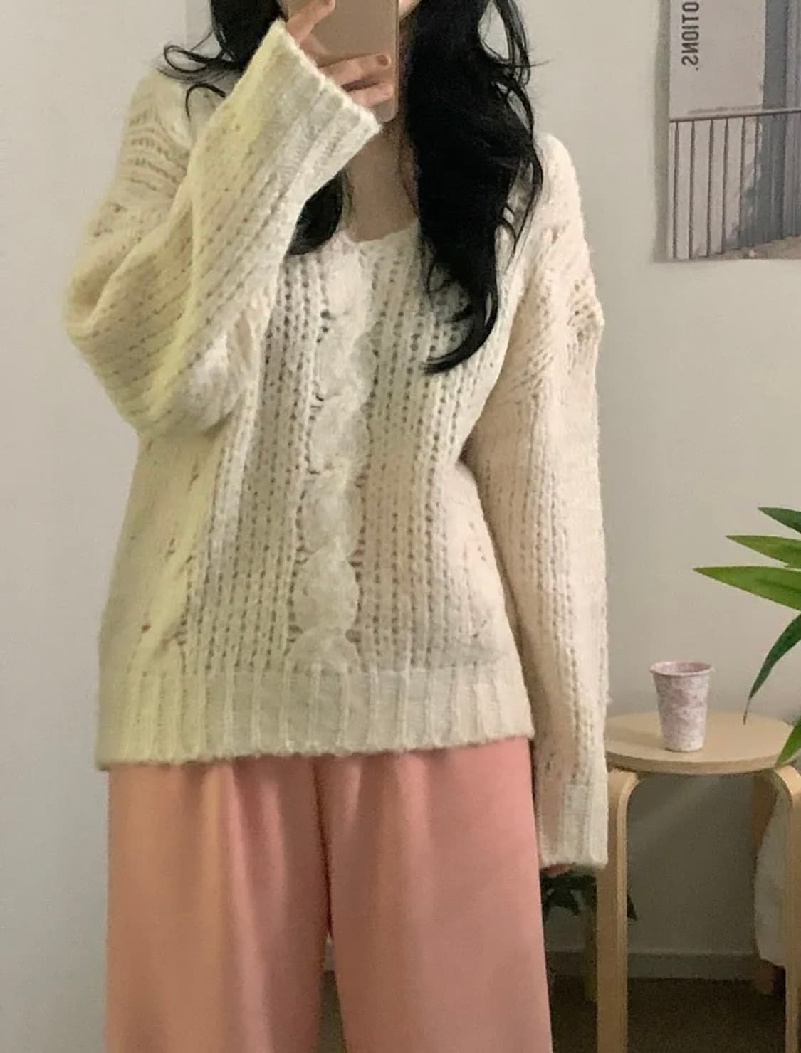 여리핏 울 니트 아이보리 상품이미지1