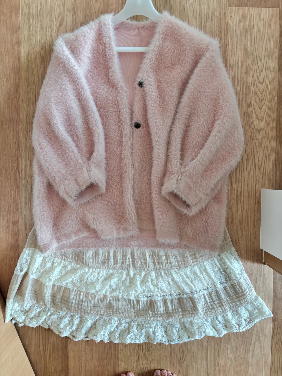 오네갸루 히메갸루 핑크 퍼 아우터 대장 가디건 아우터 빈티지 상품이미지2