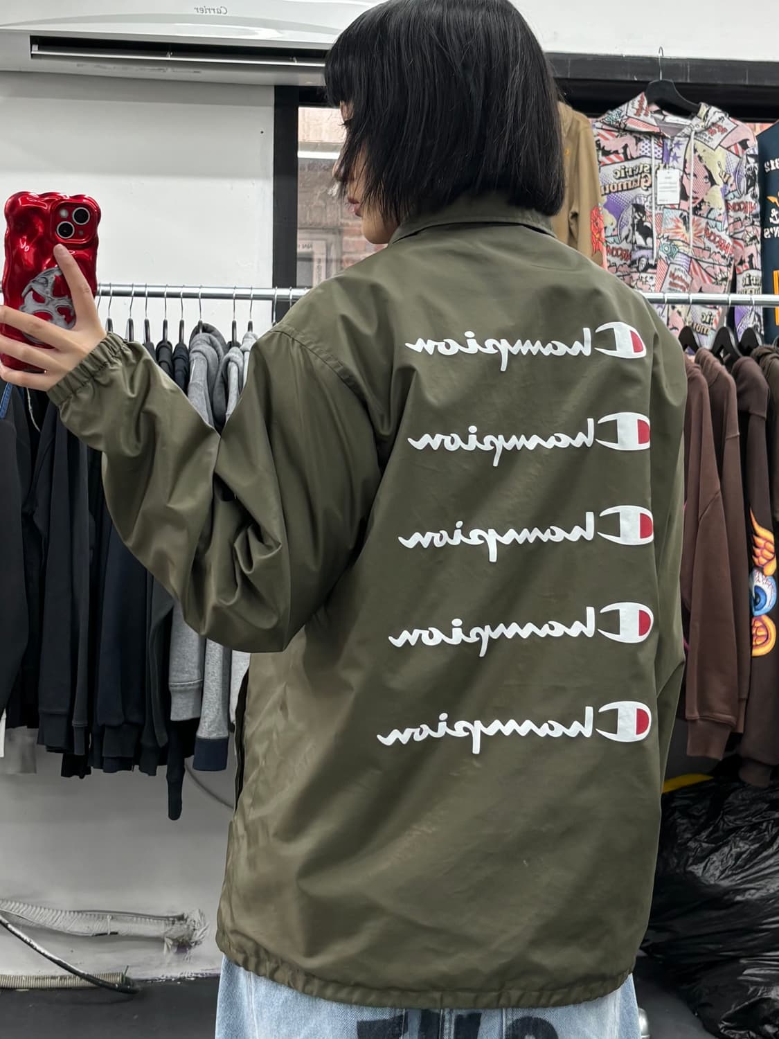 챔피온 올리브 코치자켓 상품이미지5