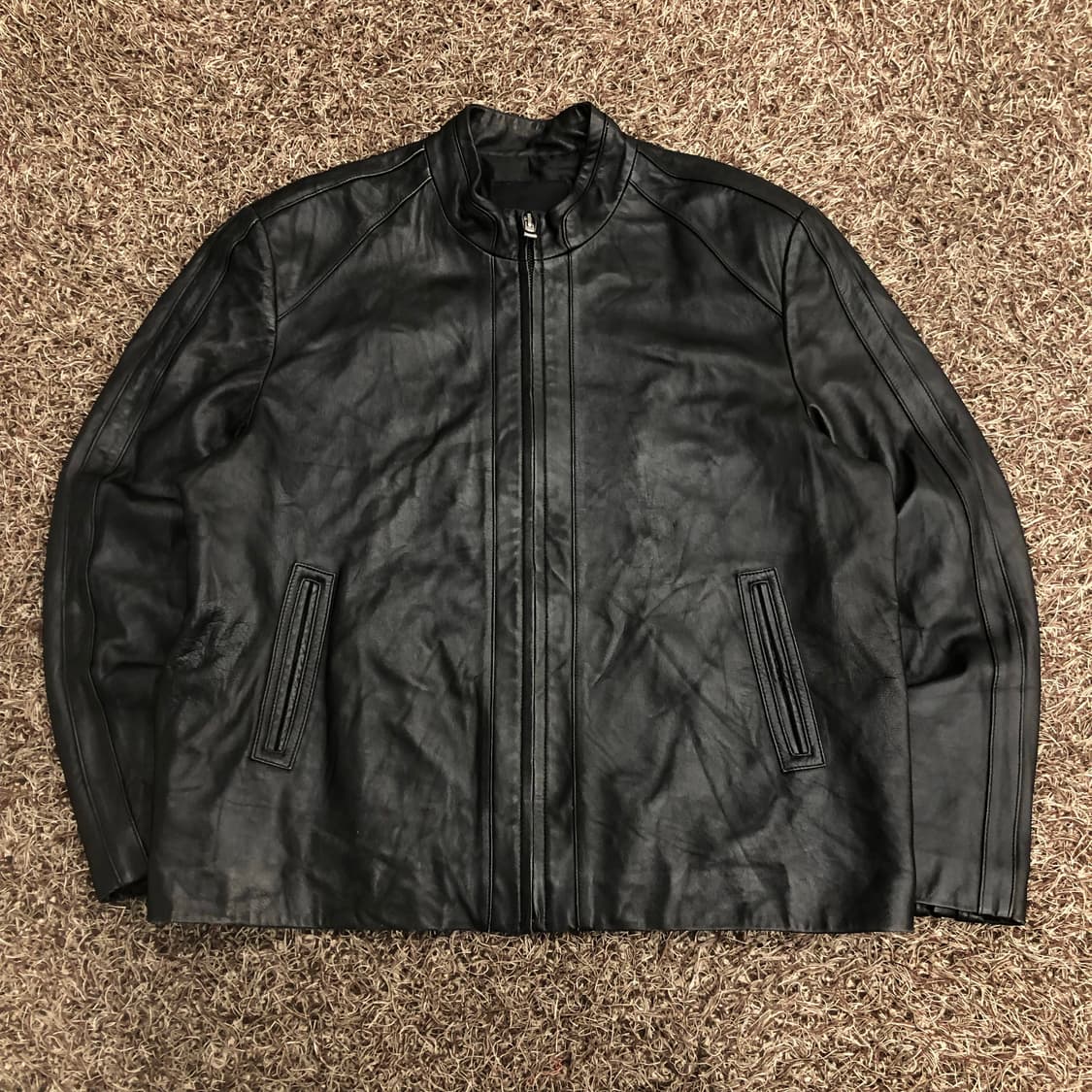 빈티지 양가죽 바이커 레더 가죽 라이더 자켓 상품이미지1