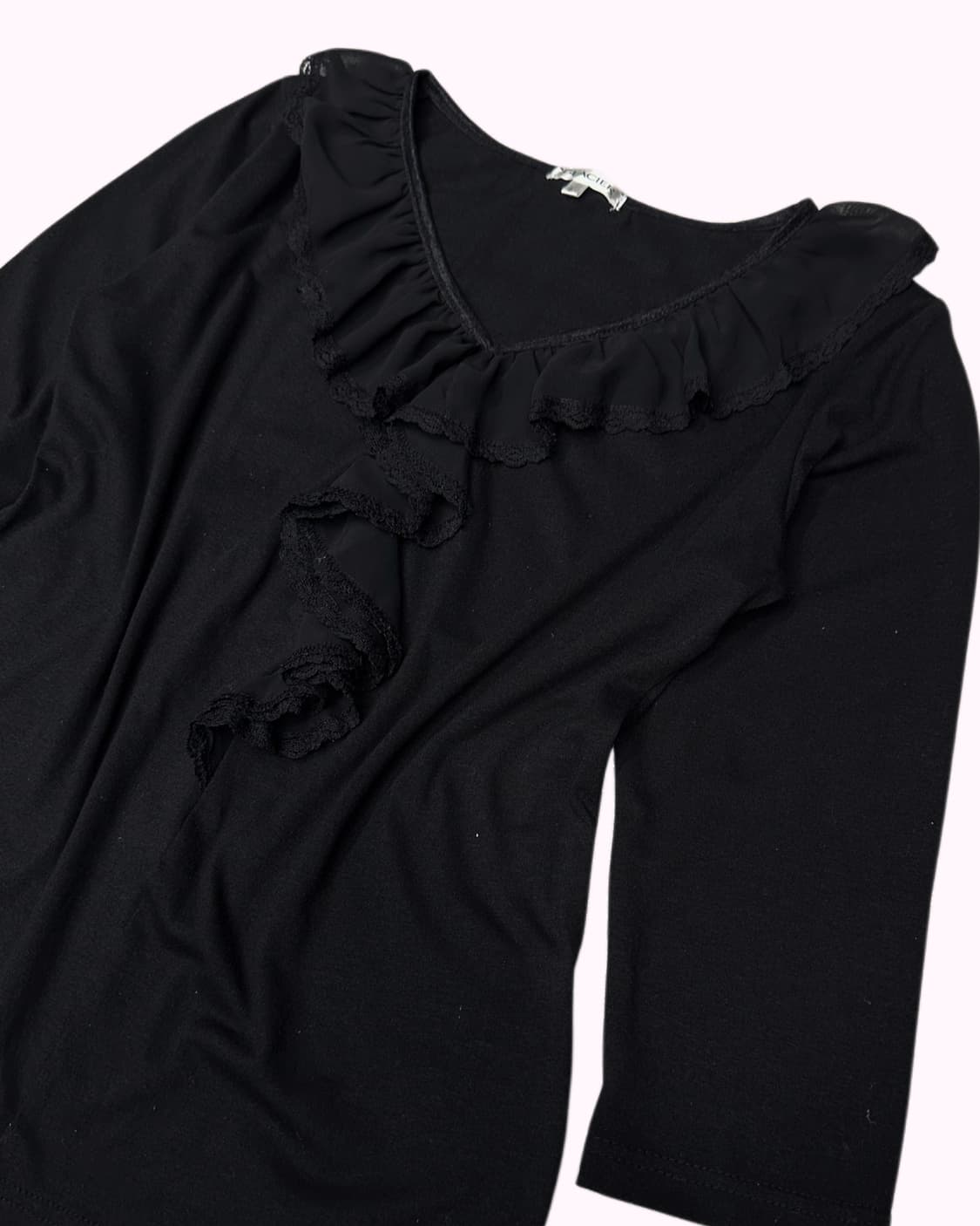 black lace ruffle t-shirt 상품이미지2