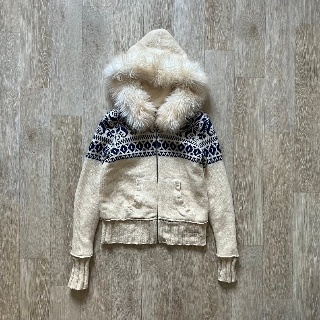 knit zip up hoodie 상품이미지2