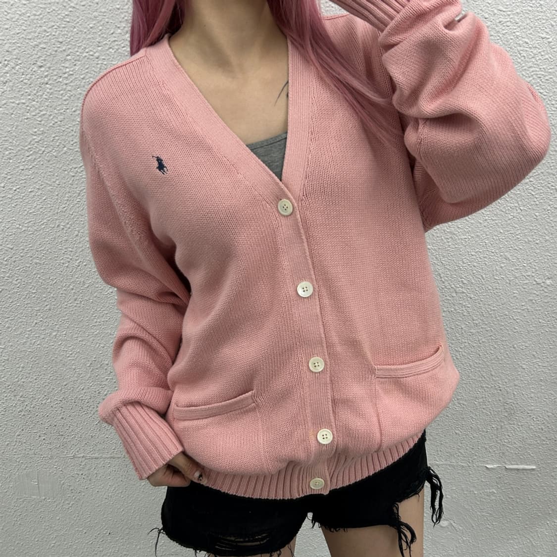 폴로 랄프로렌 네이비포니 딸기우유맛 니트 가디건 95 상품이미지1