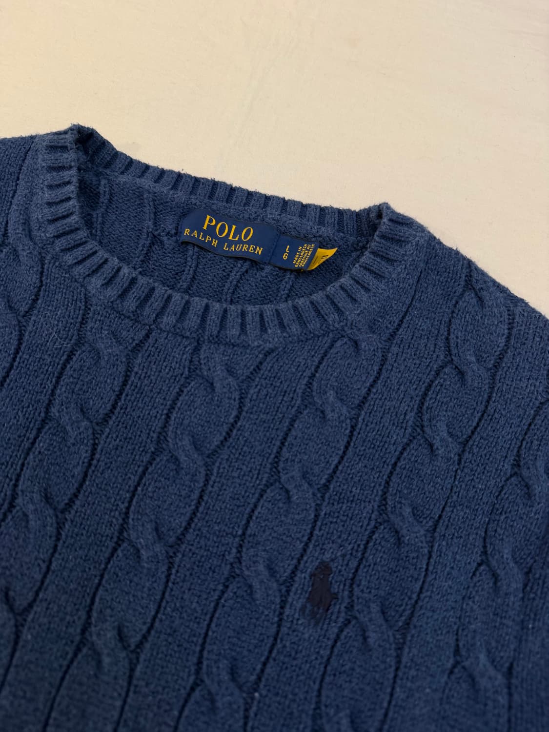 폴로 랄프로렌 꽈배기 케이블 니트 코발트 블루 상품이미지2