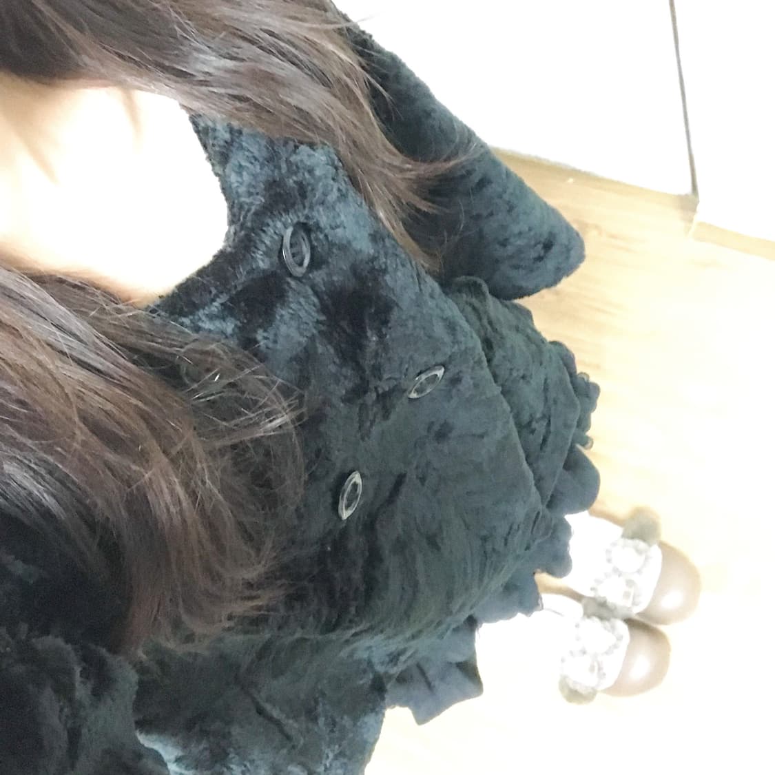 빈티지 퍼 블랙 케이프 코트 망토 달천깔 히메갸루 로걀 라떼 모리걸 고딕 상품이미지1