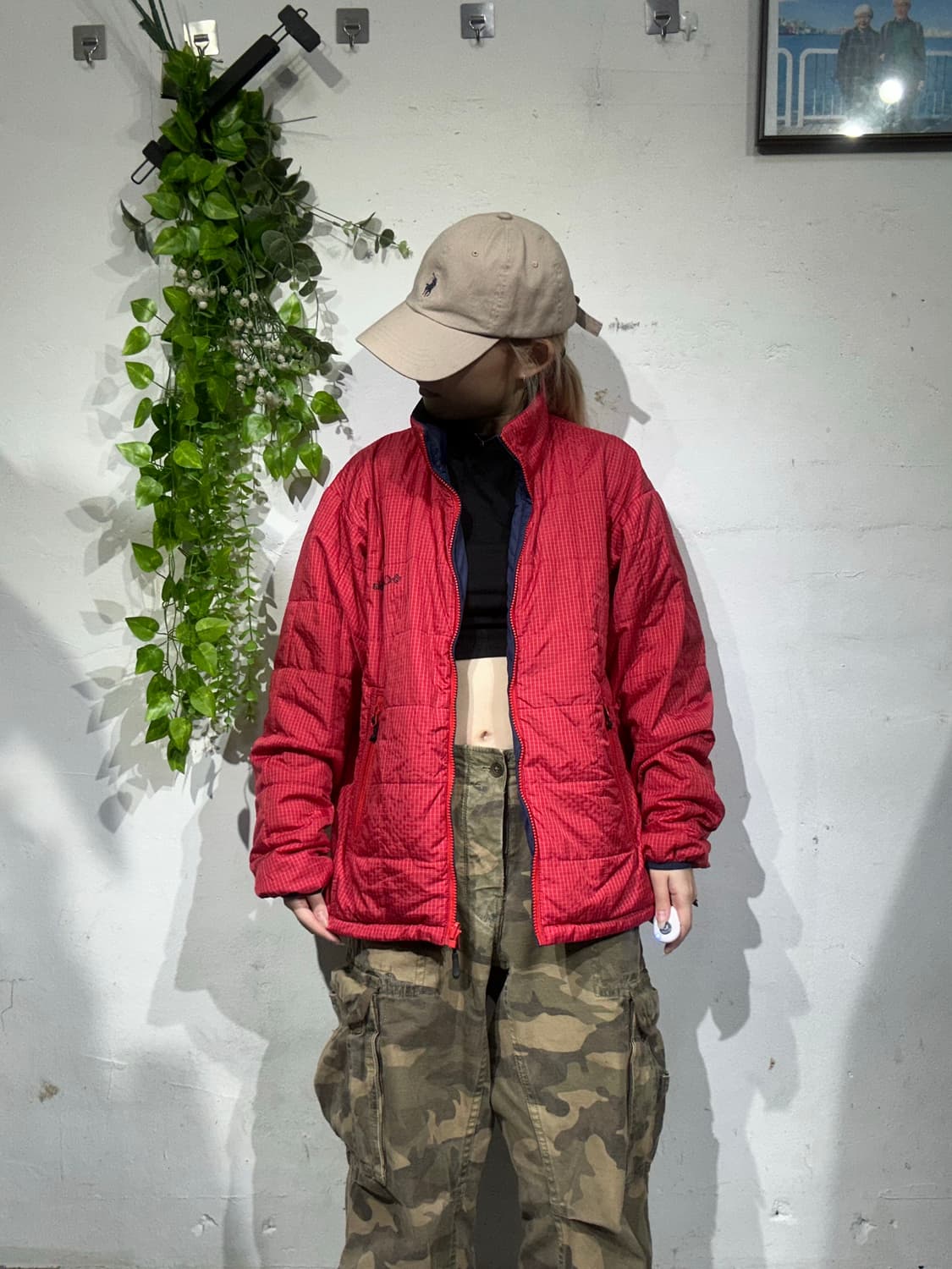 컬럼비아 네이비 레드 양면 리버시블 타탄 체크 자켓  상품이미지7