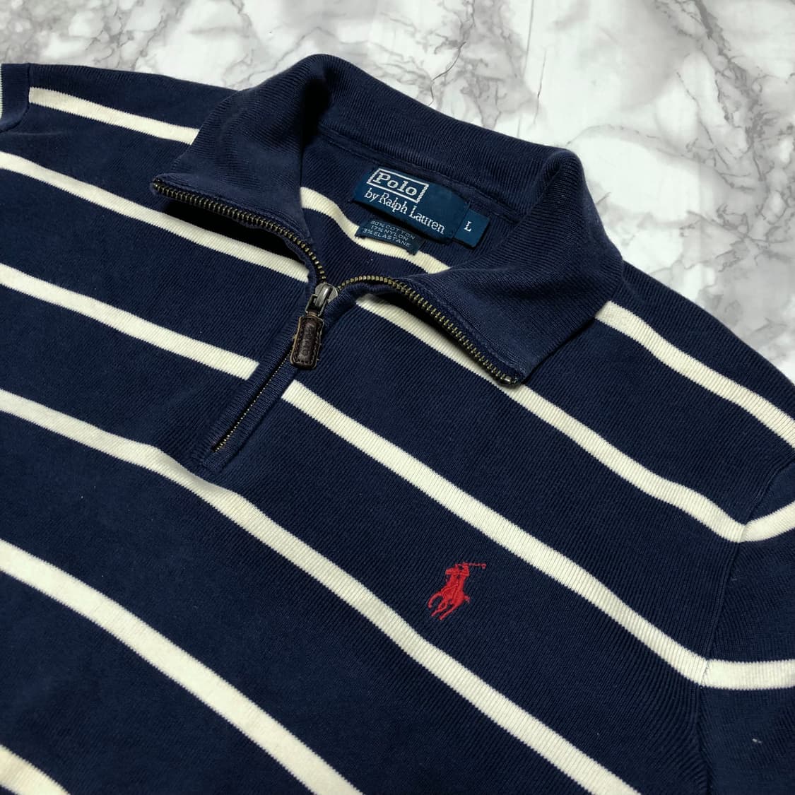폴로 랄프로렌 반집업 단가라 티셔츠 상품이미지2