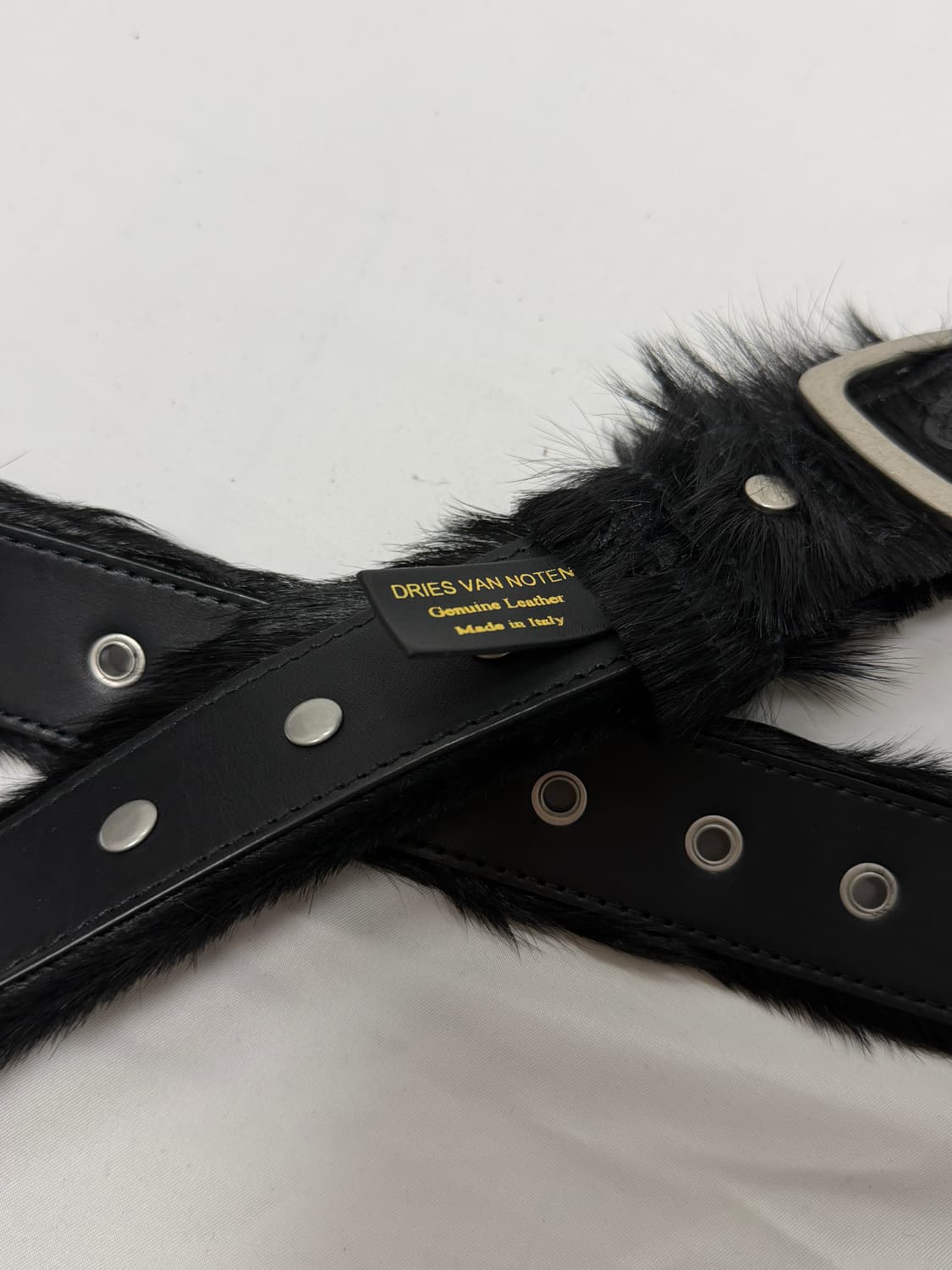 드리스 반 노튼 카프 헤어 스터드 벨트 상품이미지3