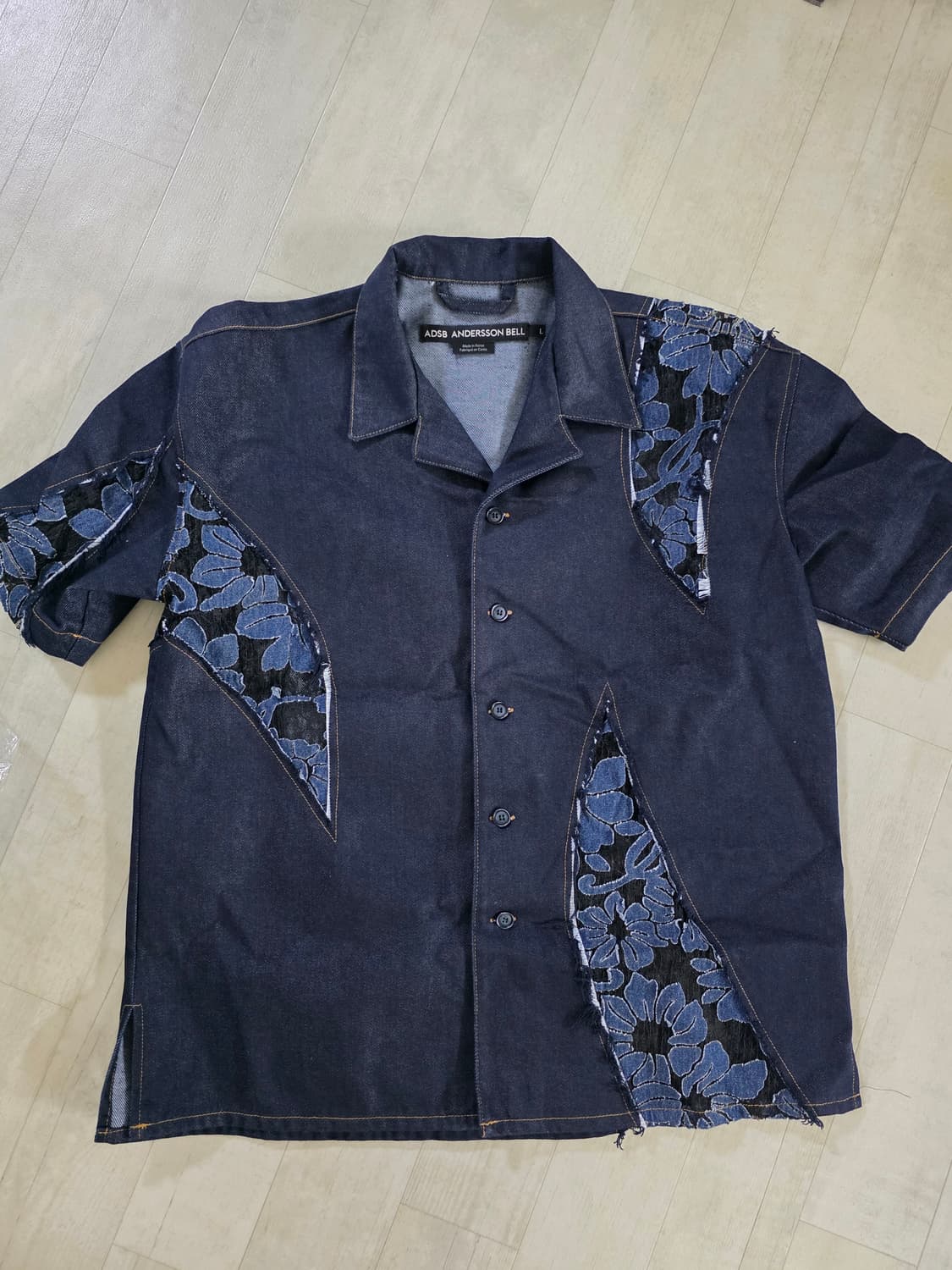 앤더슨벨 패치워크 오픈카라 셔츠 L 상품이미지2