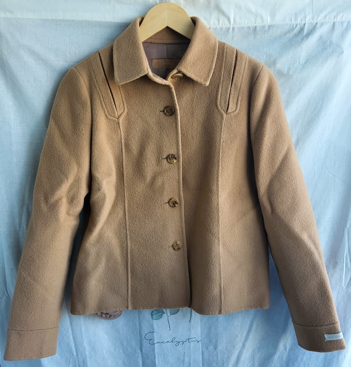 SJSJ 여성 XS 울 100% 자켓 클래식 데일리 아우터 슬림핏 상품이미지1