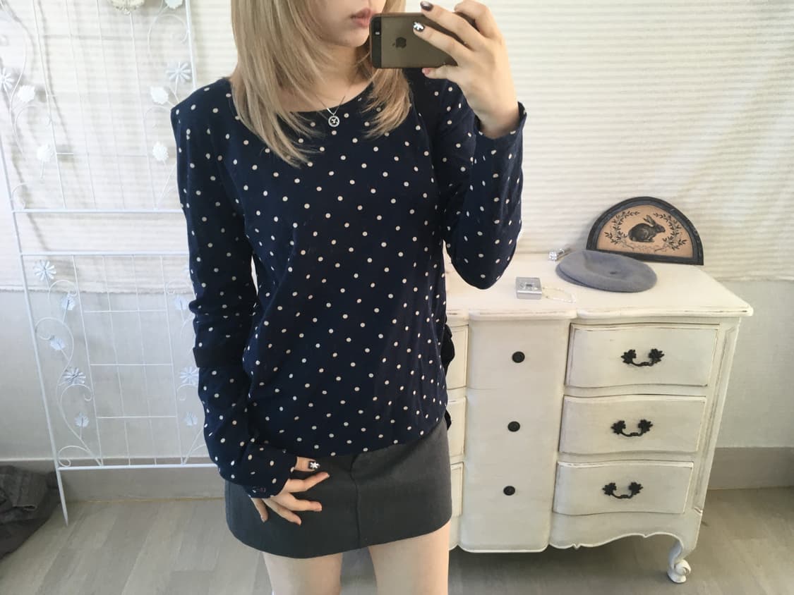 하트마켓 네이비 도트 긴팔티 상품이미지2