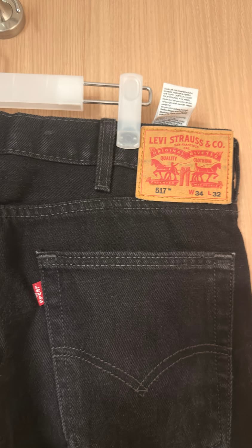 리바이스 517 올블랙 데님팬츠 청바지 W34 L32 상품이미지4
