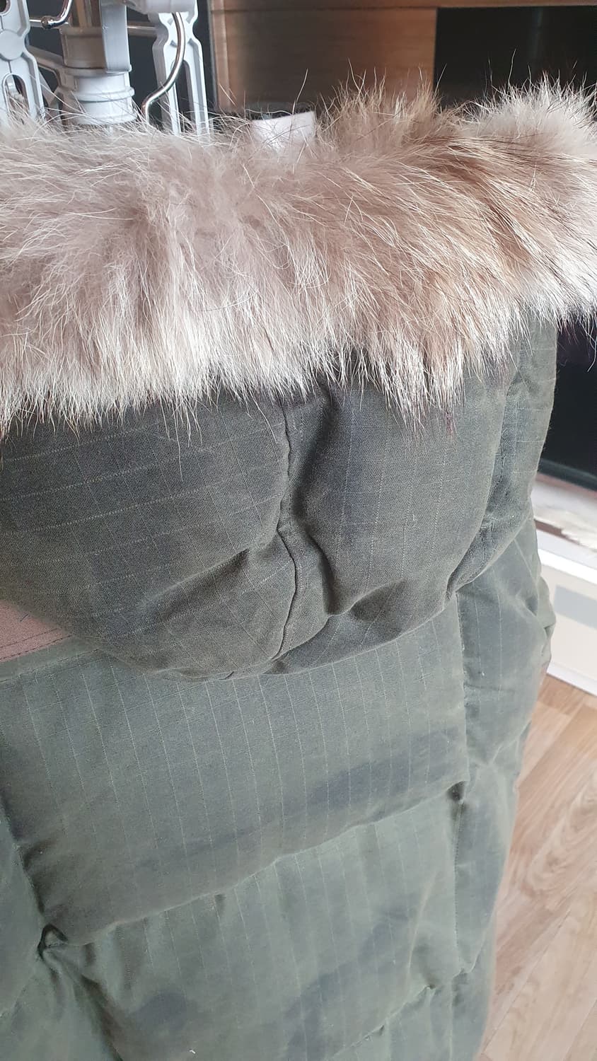 이스트로그 해리스트위드 퍼 후드 패딩 왁싱자켓 L 상품이미지7