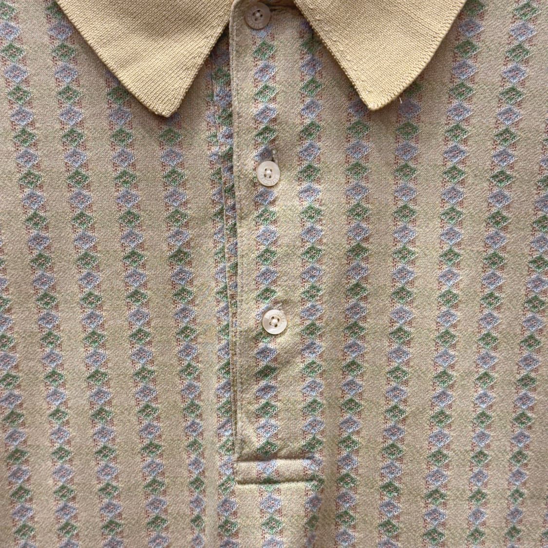 버버리 니트 PK 카라티 90s USA코튼 반팔 자카드 패턴 디테일 상품이미지6