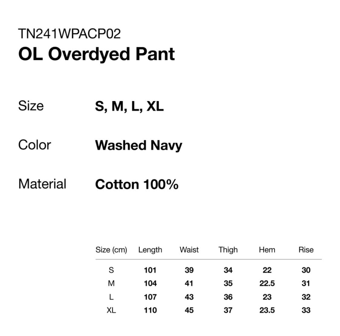 [디스이즈네버뎃]OL Overdyed pant Washed Navy_S 상품이미지2