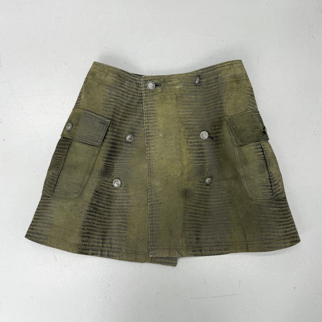 베르사체 80s~90s istante 뱀피 아카이브 레더 가죽 스커트 치 상품이미지2