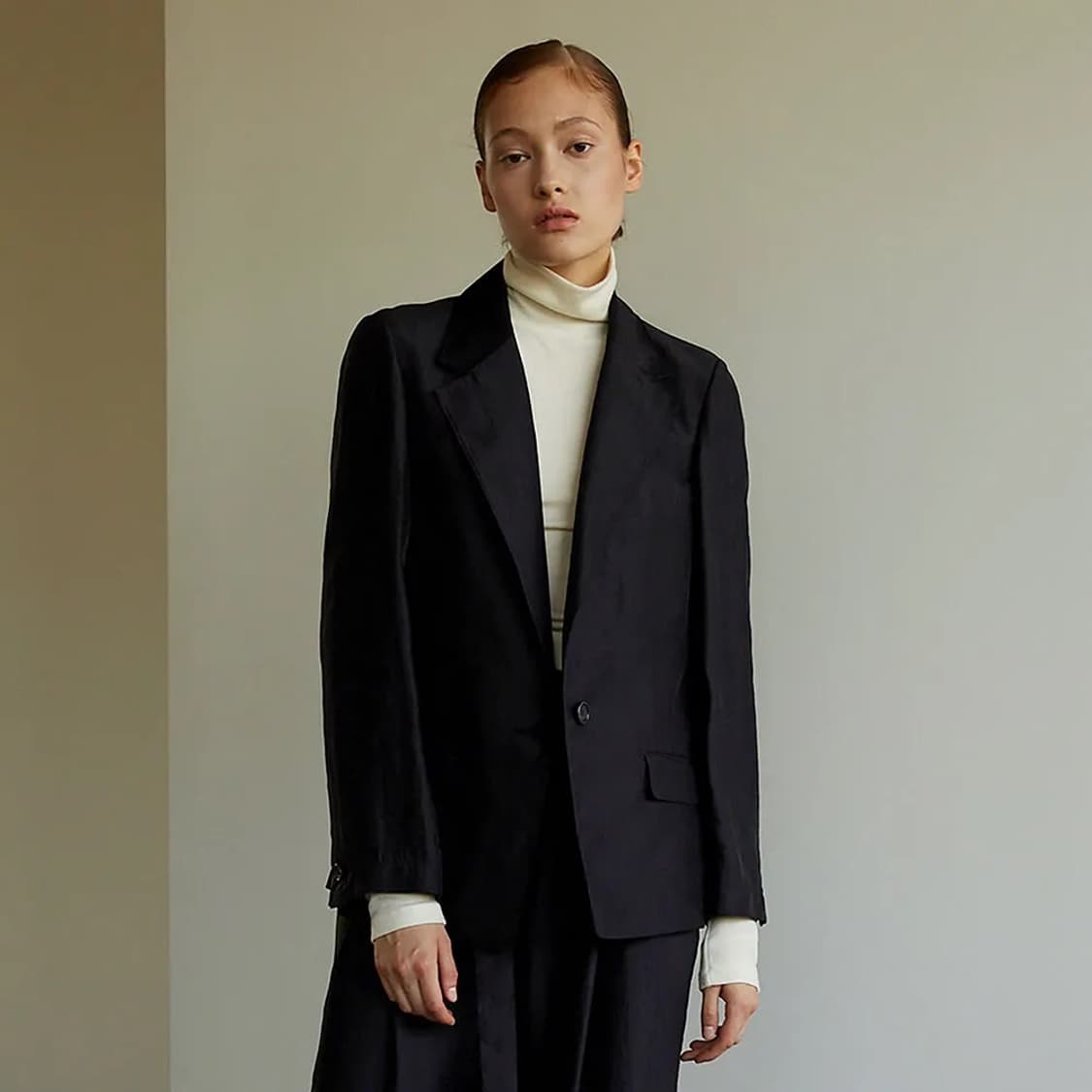 쎄르토 실크 블렌디드 자켓 블랙 상품이미지1
