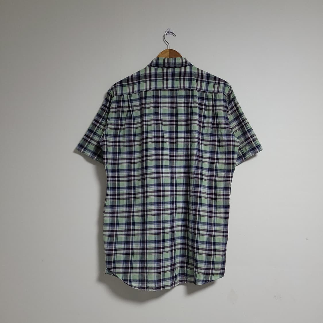 (L) UNIQLO 유니클로 반팔 체크 셔츠 남방 마혼방 상품이미지4