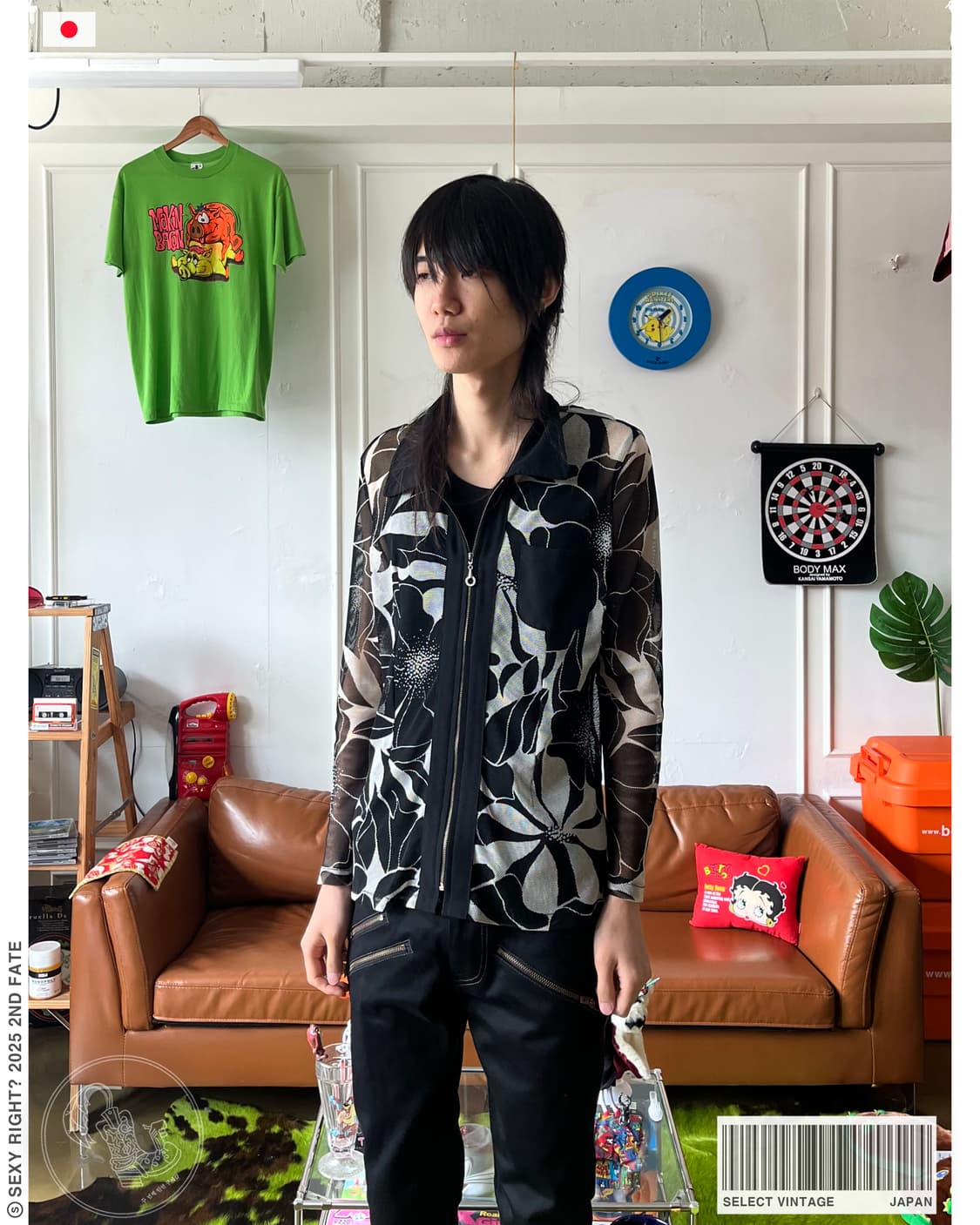 Vintage Floral Pattern Mesh Zip-up JK 상품이미지1
