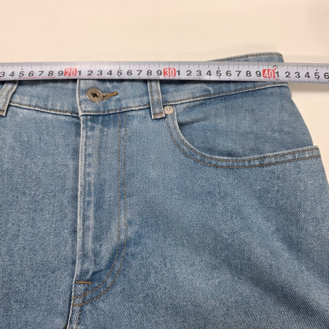 1076 라코스테 LACOSTE 슬림핏 라이트 블루 데님 팬츠 (W32 상품이미지3