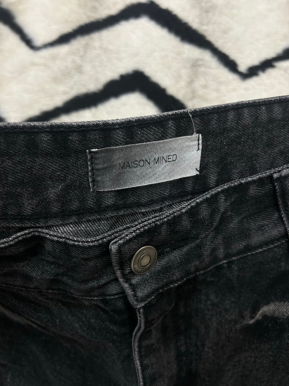 [31]메종미네드 와이드 디스트로이드 데님팬츠/흑청 상품이미지4