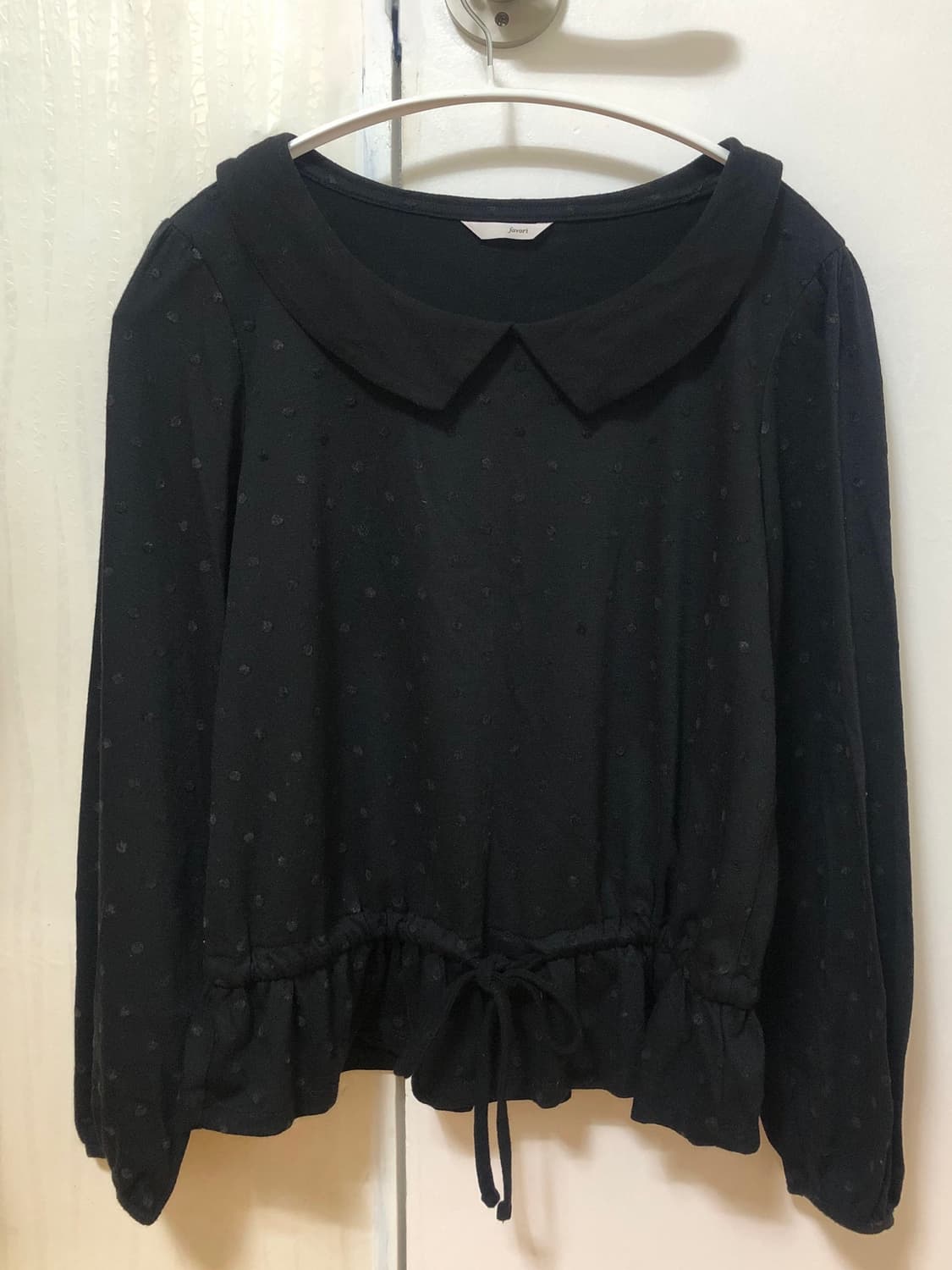 jpn 리본셔링 도트 블라우스 티셔츠 상품이미지4