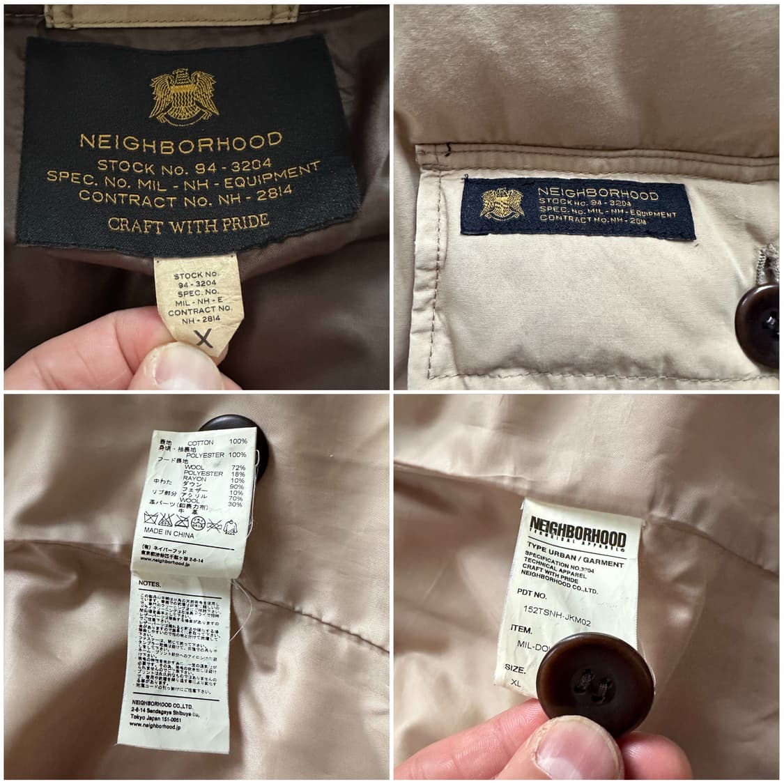 네이버후드 MIL 밀리터리 다운 파카 베이지 XL  상품이미지5