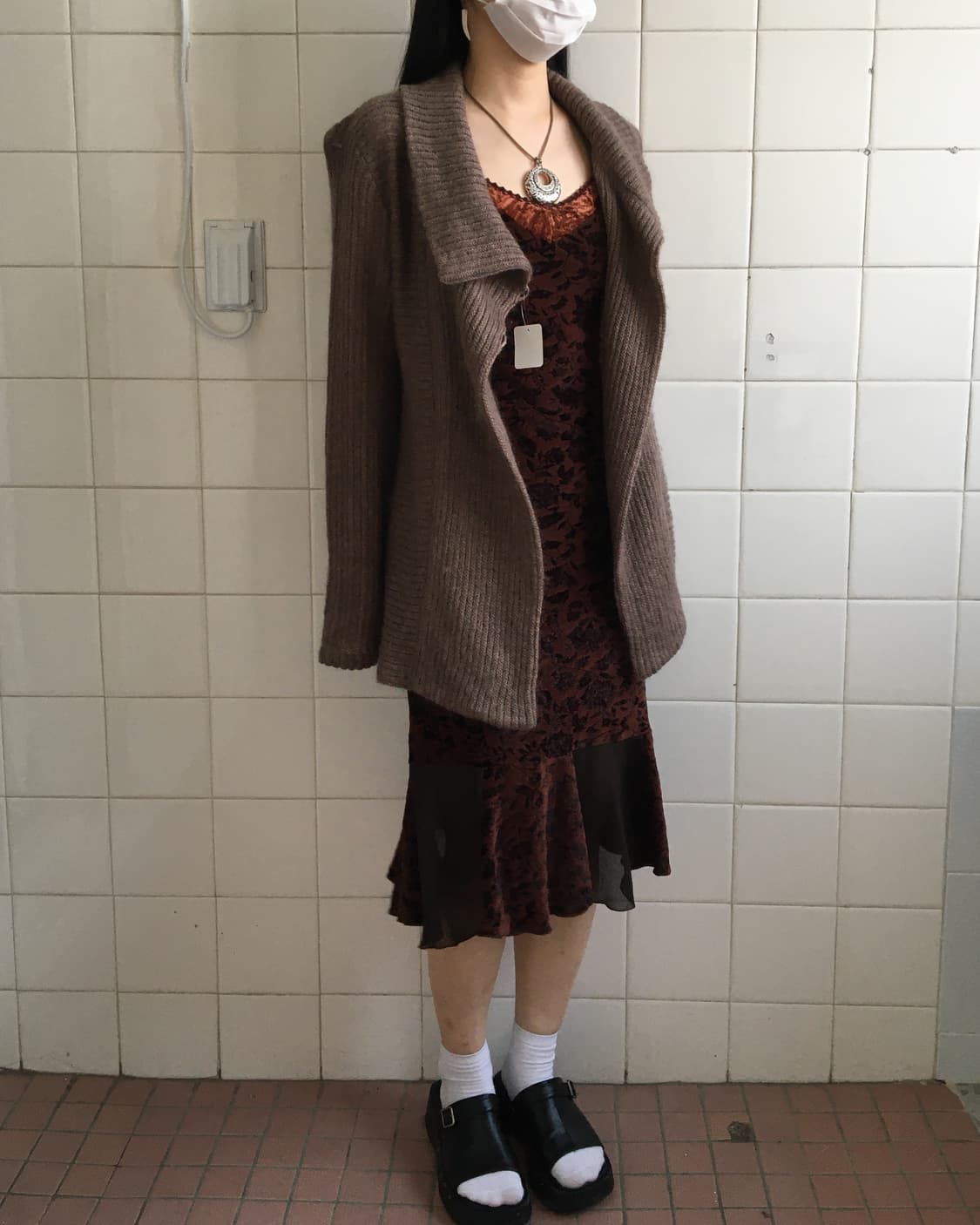 Pattern point velvet onepiece 상품이미지7