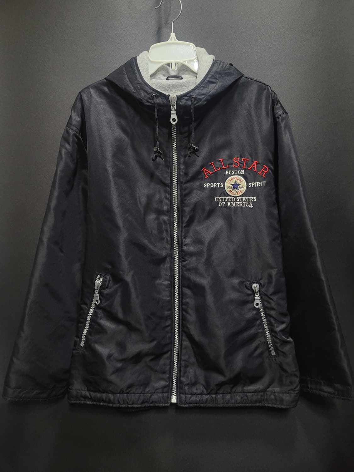 CONVERSE 올스타 올드스쿨 빅로고 자수로고 웜업 후드 집업 자켓  상품이미지1