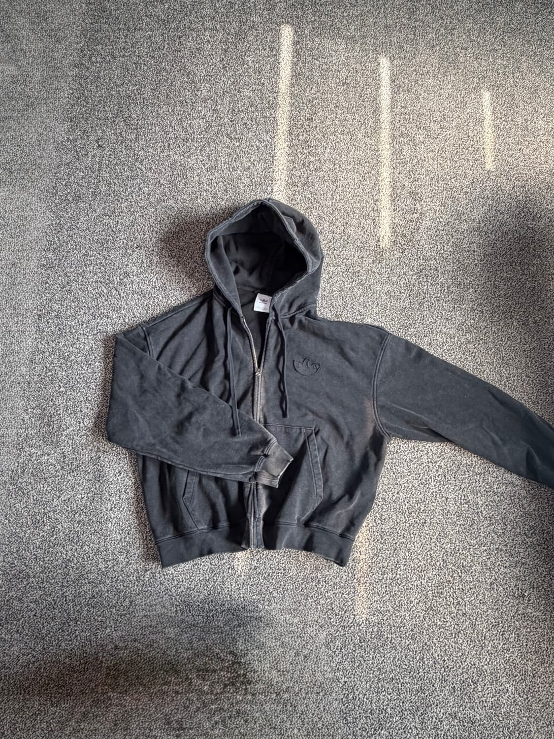 아디다스 블랙 빈티지 워싱 후드집업 상품이미지1