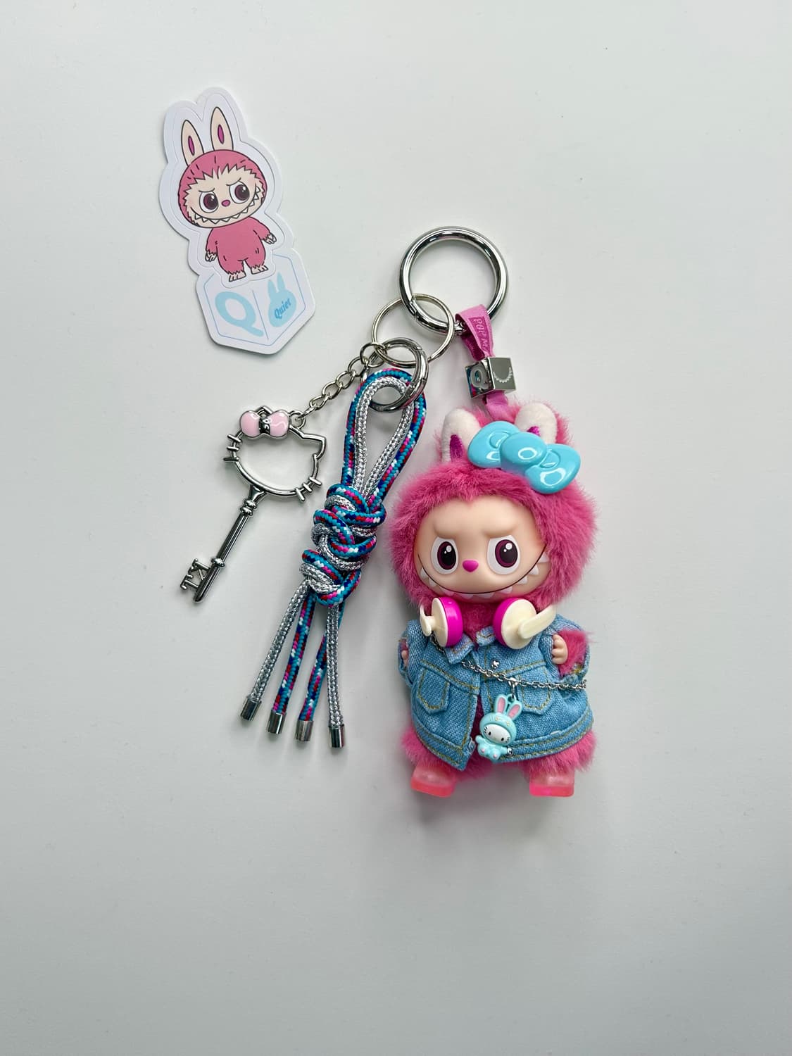 (3)🙊미니라부부+😻키티 조합 커스텀키링“Q” 상품이미지1