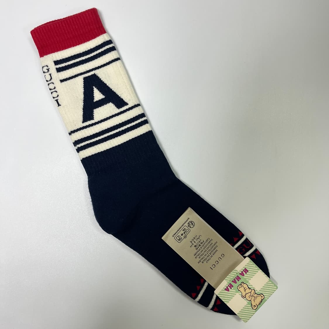 새상품 구찌 양말 Gucci  HA HA HA 컬렉션 삭스 네이비  상품이미지4