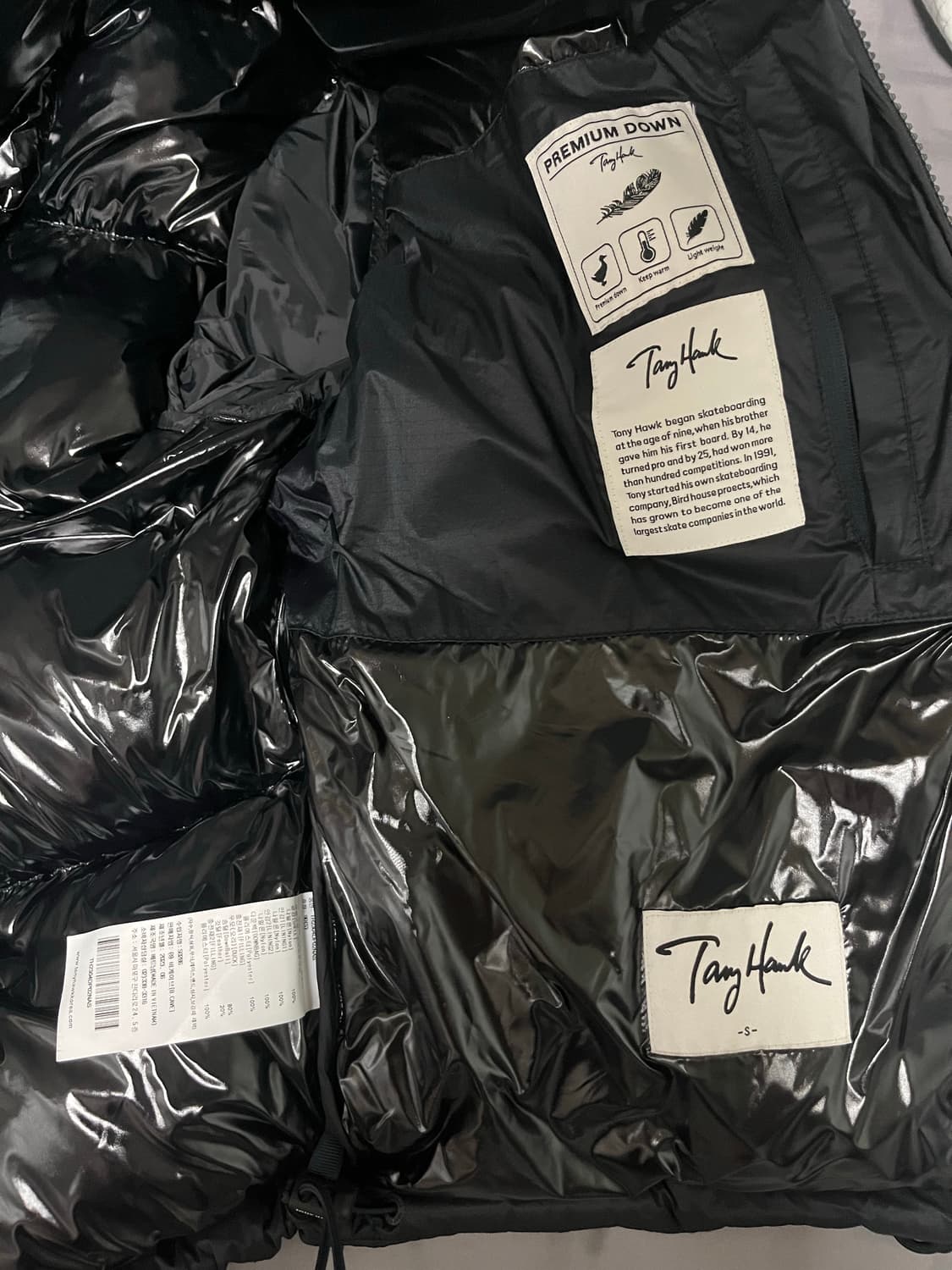 토니호크 스퀘어 프리미엄 다운 후드 숏푸퍼 네이비 상품이미지2