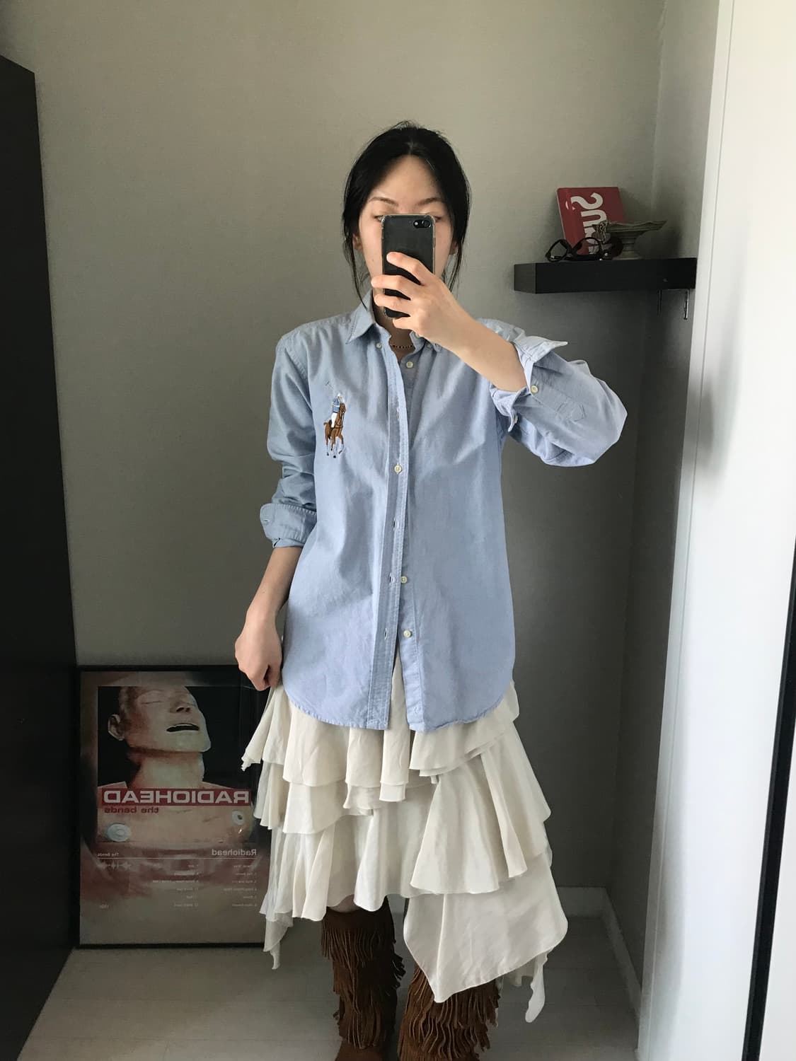 폴로 랄프로렌 빅포니 로고 스카이블루 셔츠  상품이미지3