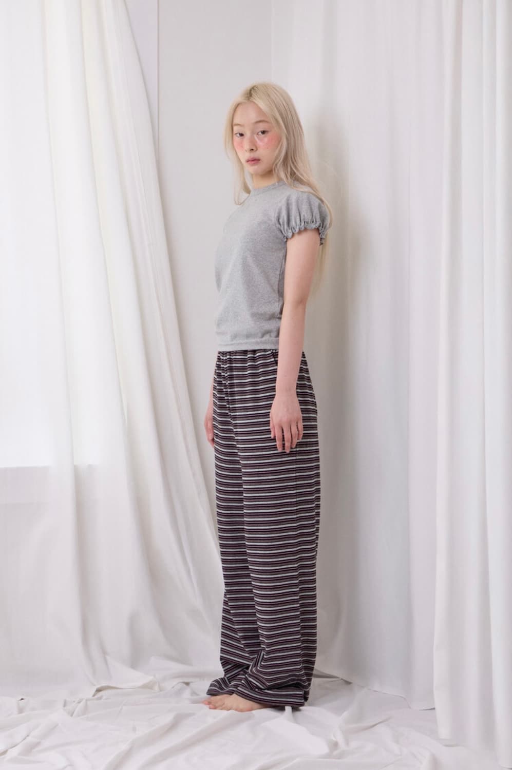 마블링 스트라이프 팬츠 상품이미지3