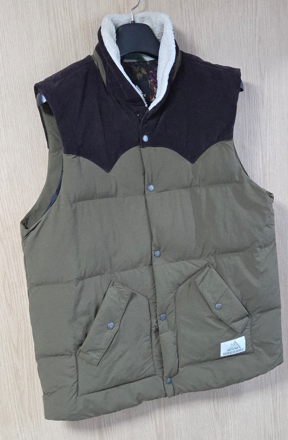 (착샷) 그레고리 패딩 베스트 양털 조끼 코듀로이 상품이미지2