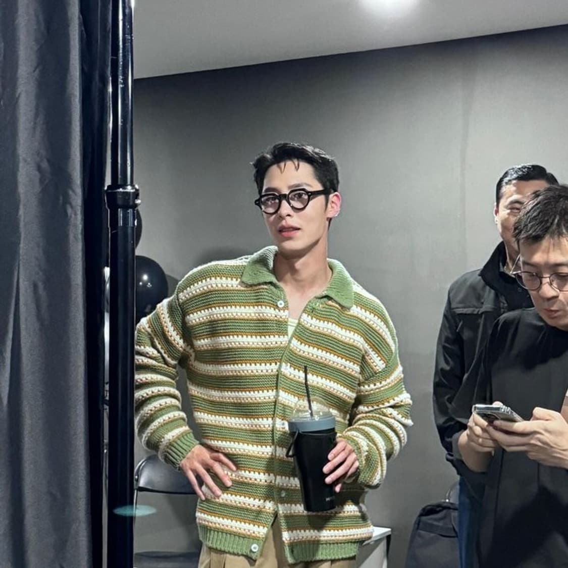 STU 24fw 카라 가디건 올리브그린 L 상품이미지3