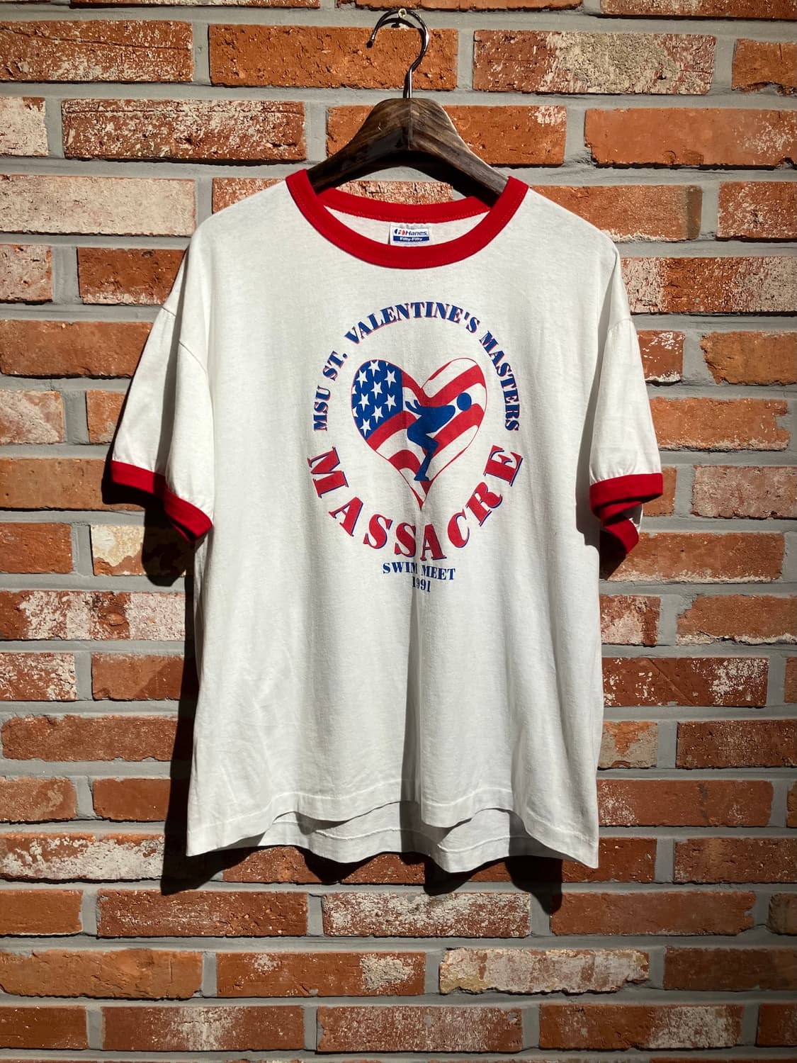 80~90s USA 빈티지 헤인즈 링거 티셔츠 상품이미지2