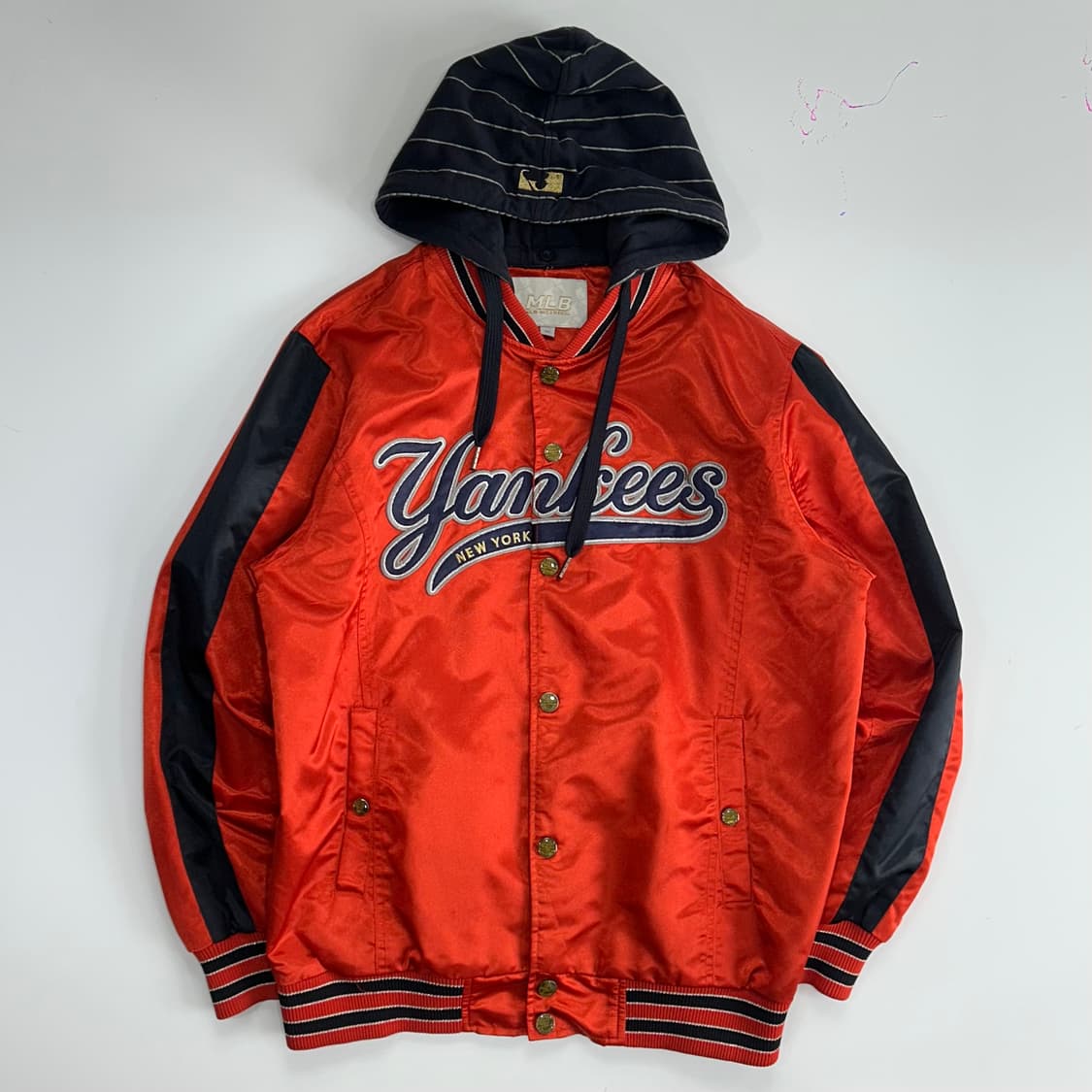 Mlb 엠엘비 양키스 로고 오렌지 야구점퍼 상품이미지3