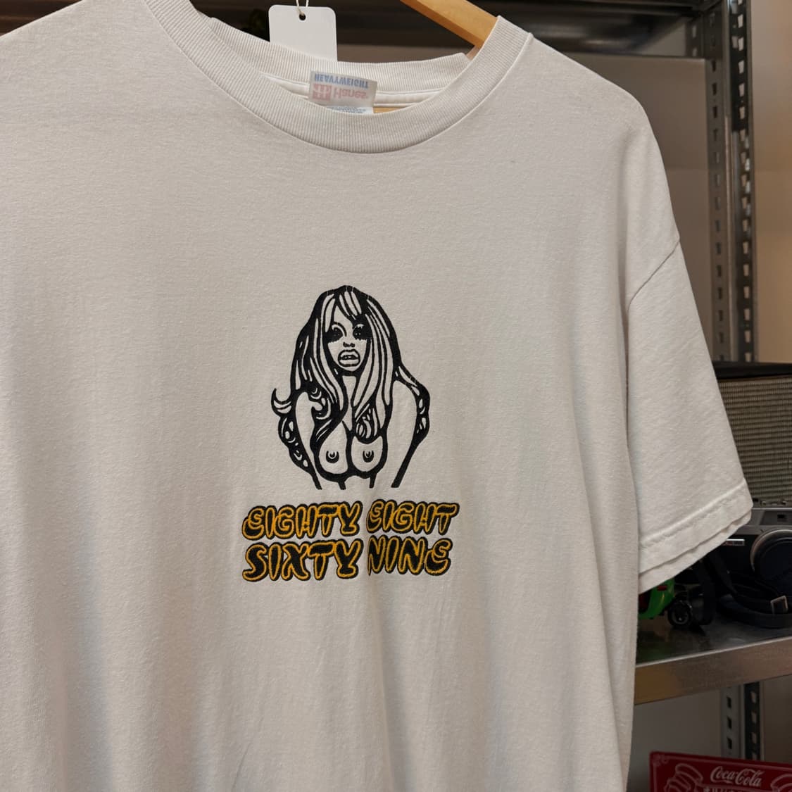 90S 헤인즈 베이스 섹슈얼 카툰 69 티셔츠 상품이미지2