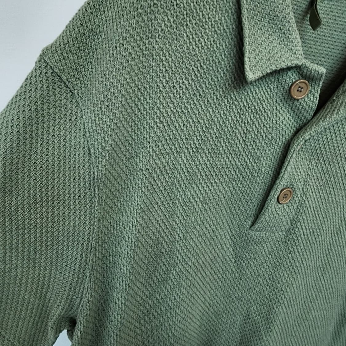 타임 반팔 카라 티셔츠 그린 상품이미지3