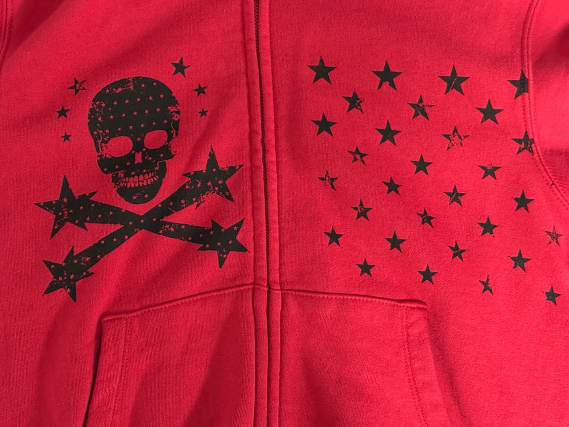 웹하우스 스컬 스타 엔젤 후드집업 레드 상품이미지2