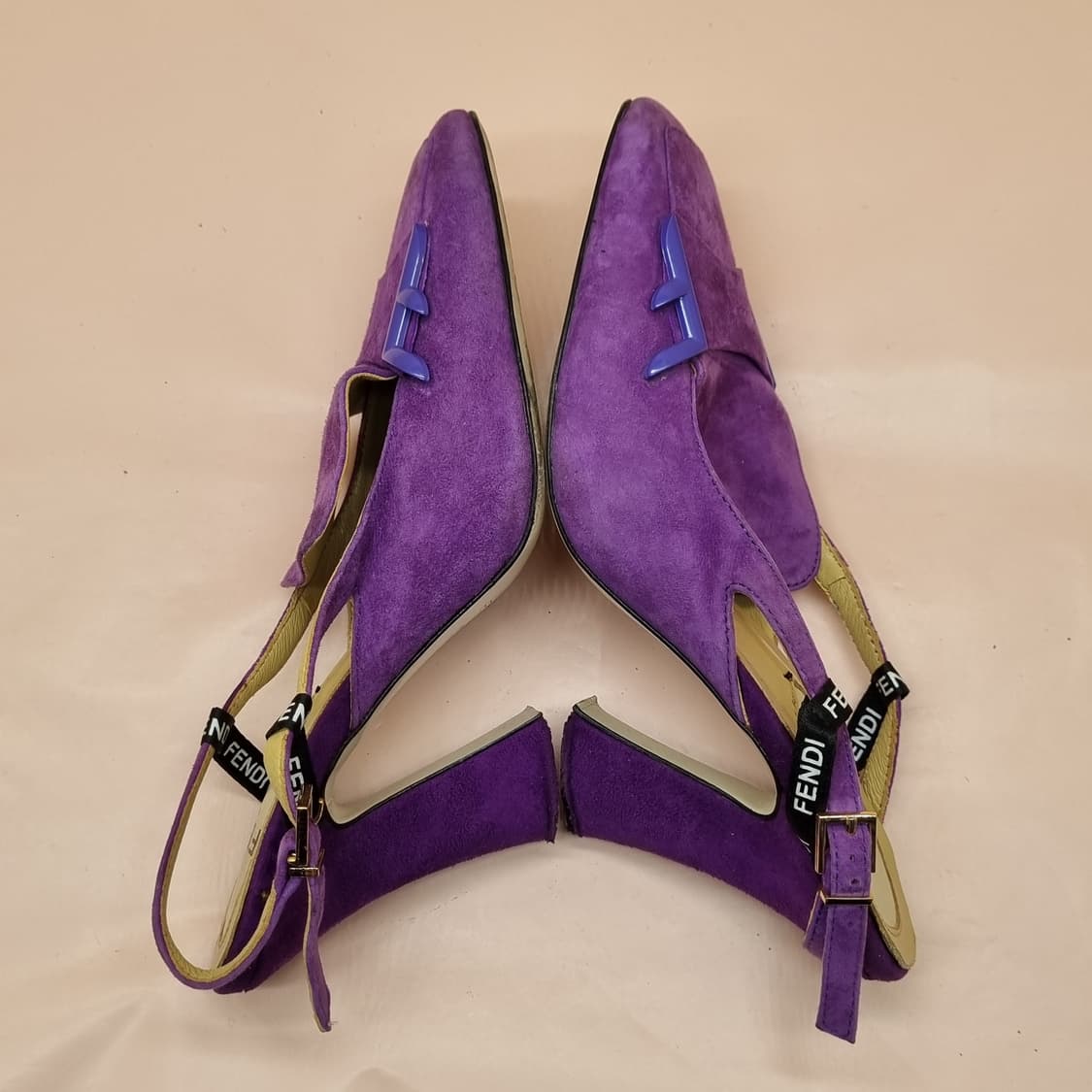 펜디 스웨이드 펌프스슬링백 245-250 굽10 상품이미지5