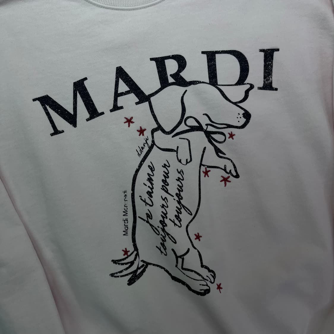 100 마르디 메크르디 핑크 맨투맨 상품이미지2