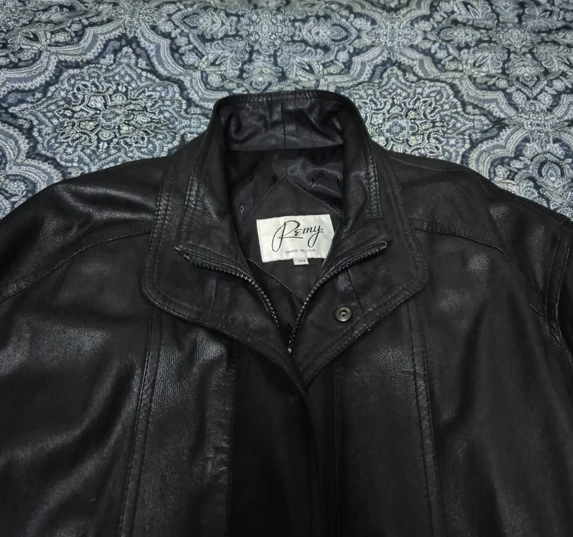 Remy 더블 카라 램스킨 블루종 38 size 상품이미지3
