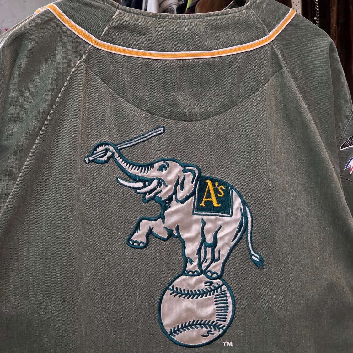 90S 스타터 X MLB 오클랜드 코튼 유니폼 반팔 셔츠 상품이미지7